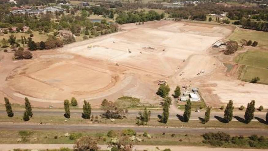 An aerial view of the completed earthworks as shown in Orange City Council papers Picture is a screenshot
