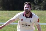 Kyle Buckley reacts to a close call from his bowling. Picture by Carla Freedman