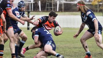 Lithgow Workies and Orange Hawks met at a muddy Wade Park in April 2023. Picture by Carla Freedman