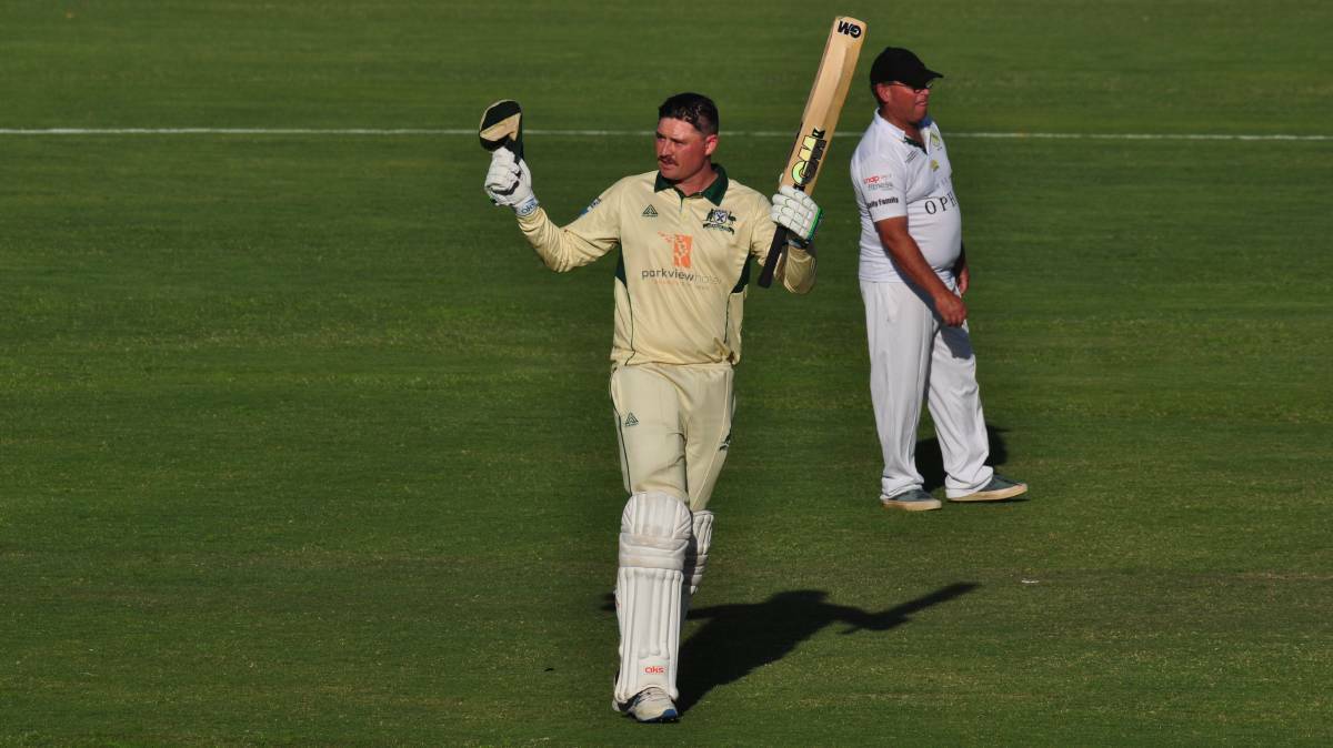 Morrish has also proven handy with the bat, as evidenced by his 123 for City in February 2023. Picture by Lachlan Harper