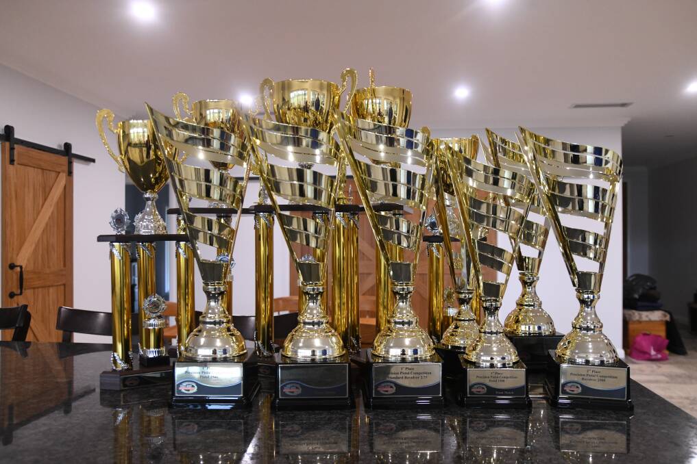 The Brus' trophy haul on display. Picture by Carla Freedman
