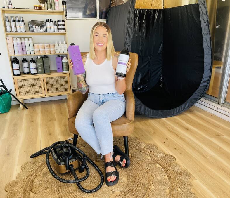 Orange's Lumiere Beauty owner Maggie Morris hosted a 'floodraiser' tanning day with a raffle that's reached more than $12,000 to help those in Molong and Eugowra. Picture by Emily Gobourg.