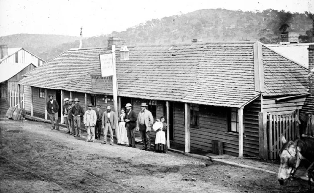 The Cricketers Arms, later Weirs Hotel, on Clarke Street in Hill End, circa 1872, was one of more than 20 pubs in the now-ghost town. Picture from the State Library of NSW.