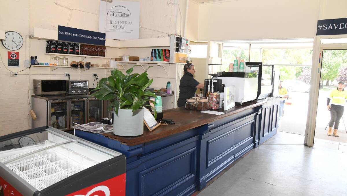 Resident and casual staff member at The Cumnock General Store, Melitta Menzies works the new coffee machine on Tuesday. Picture by Jude Keogh.