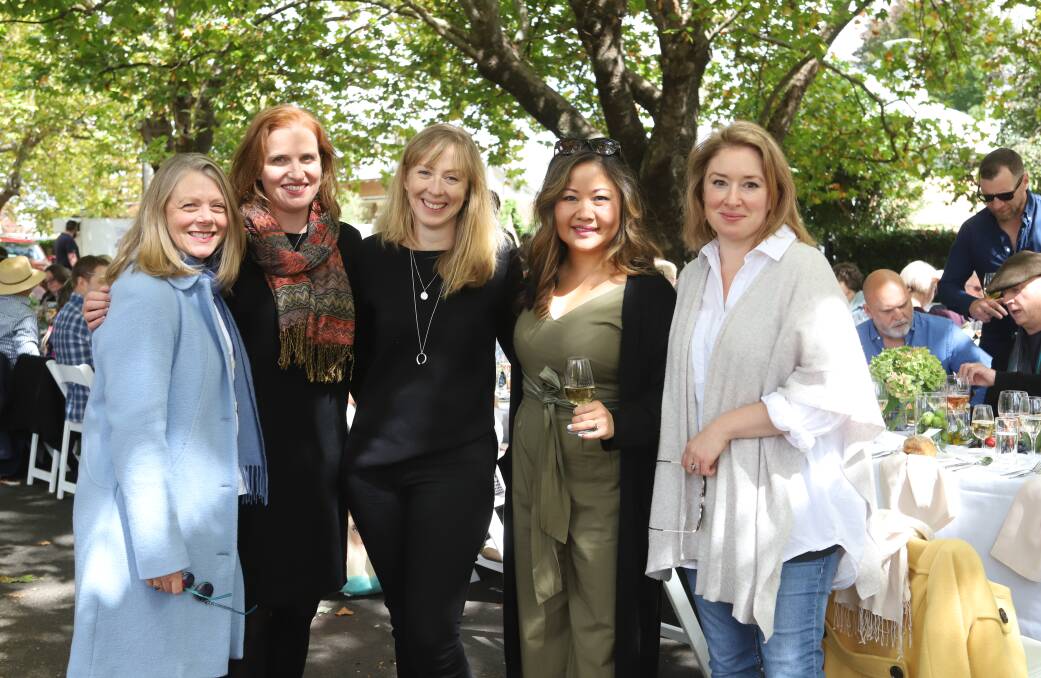 Former FOOD Week-goers, Christine Robertson, Michelle Campbell, Rachel Tyson, Geri Mangrai and Jen Hill. Picture by Carla Freedman.