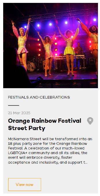 Promo material for the 2025 Orange Rainbow Festival. Picture supplied
