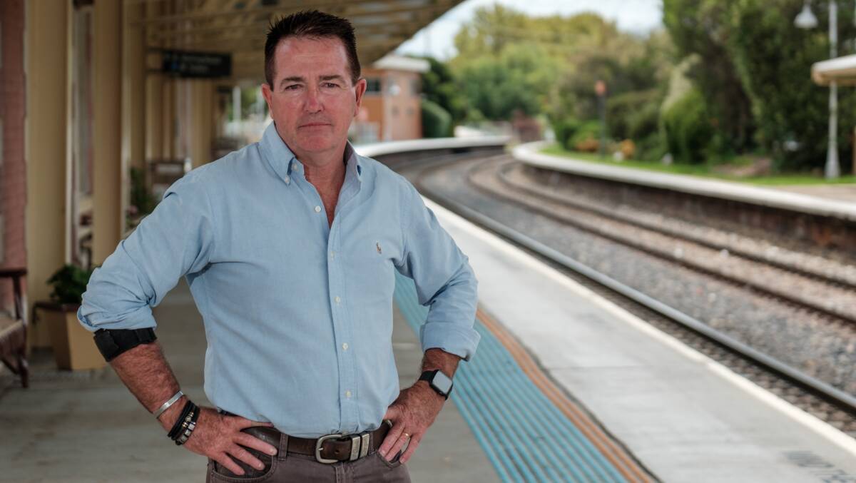 Bathurst MP Paul Toole standing on the platform at the Bathurst station. Picture by James Arrow