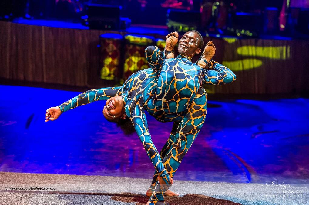 SHOWTIME: Contortionists will be among the Cirque Africa performers at the Bathurst Memorial Entertainment Centre on Saturday night. 