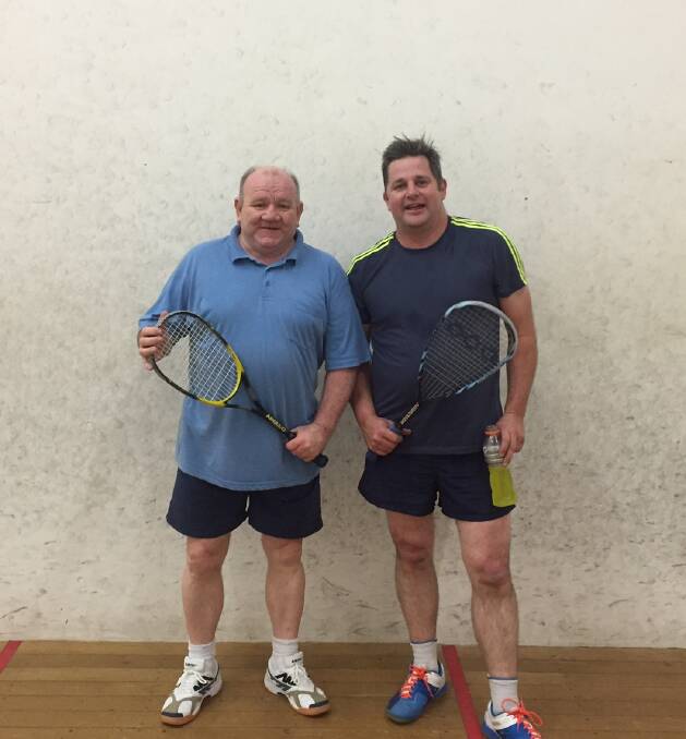 SMILE: Ian Middleton and Robert Ryan after their match.