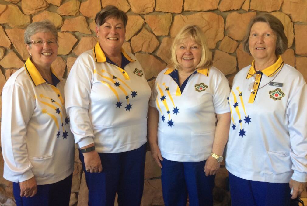 GRINNERS: Orange City Bowling Club's winners of the minor fours (from left) Ann O'Neill, Julie Turner, Eileen Grant and Dianne Parsons. Photo: CONTRIBUTED