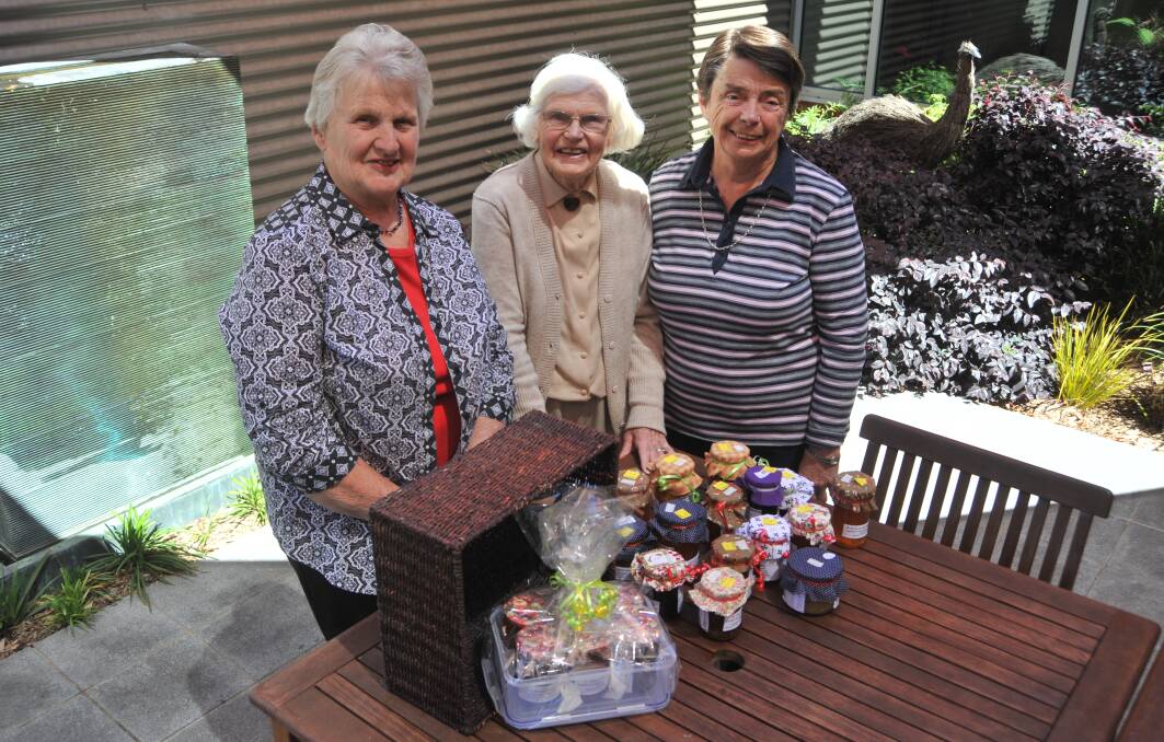 READY TO RAISE FUNDS: Denise Wilson with Ruth and Margaret Kingham ahead of the weekend's Millthorpe Garden Ramble. Photo: JUDE KEOGH