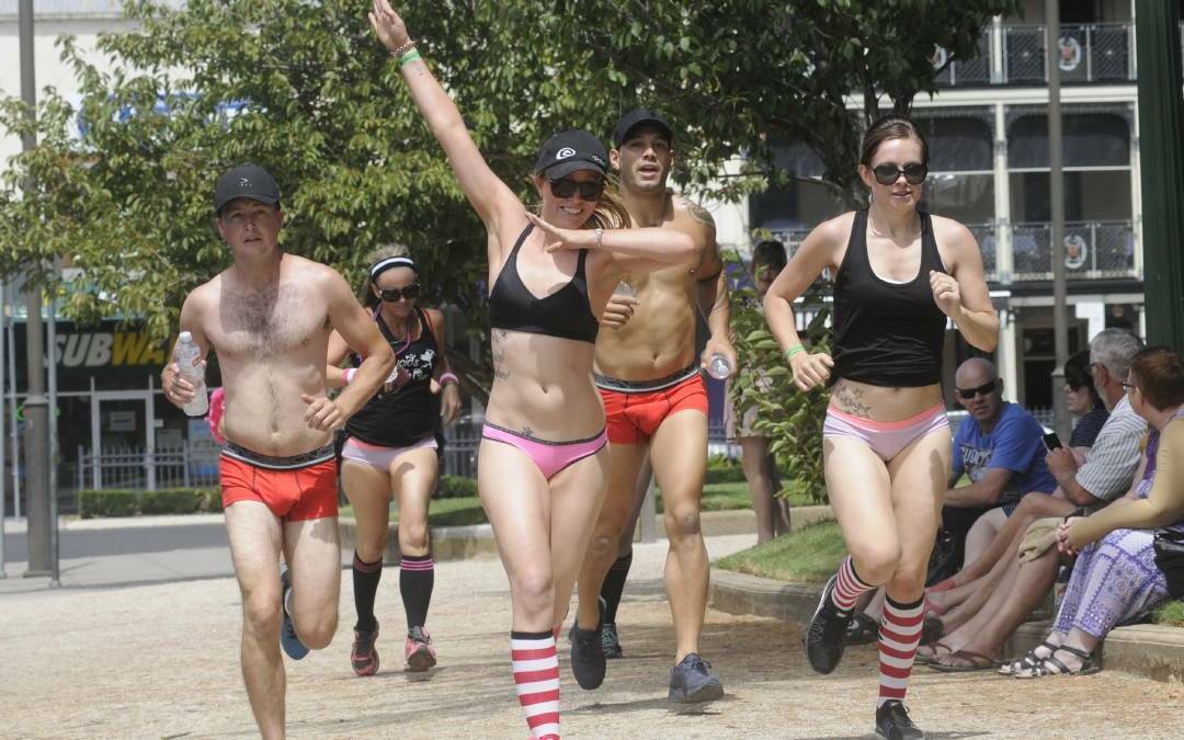 BOLD MOVES: Participants in Bathurst's first Cupid's Undie Run this year.