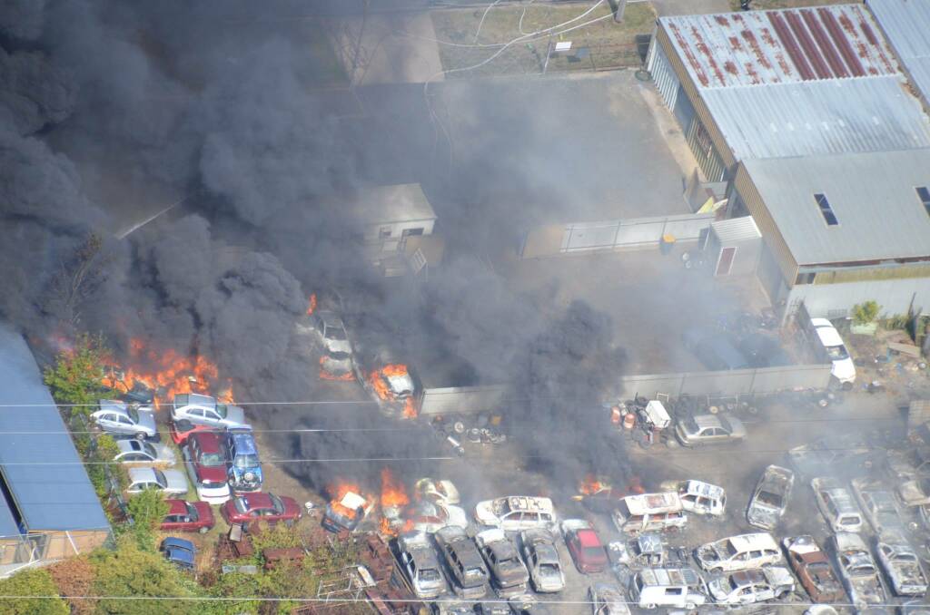 Photographs of the scene from the holding yard of JG Auto Sales 