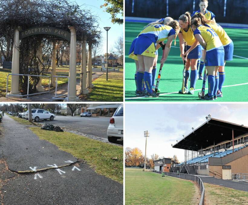 ON THE SHORTLIST: Robertson Park toilets, hockey fields, footpaths and Wade Park are under consideration for state government funding. 