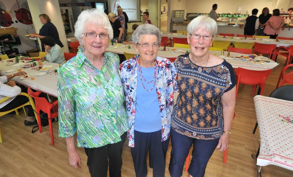 THANKS: The hospital auxiliary's Judy Curtin, Doreen Thurtell and Joy Wilkinson were among volunteers thanked by the Orange Health Service in December, 2016.