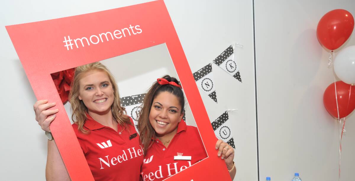 THANKS: Cassy Douglas and Lesley Taleb at the first of Westpac's customer  days. Photo: JUDE KEOGH