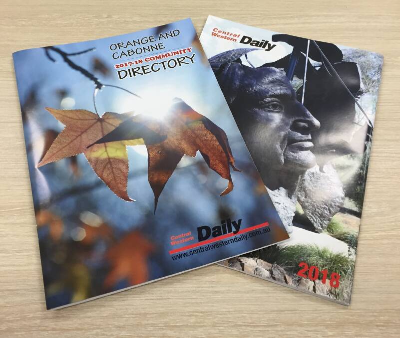 YOUR BEST GUIDE: The Central Western Daily’s Orange and Cabonne 2017-18 Community Directory is now available to pick up.
