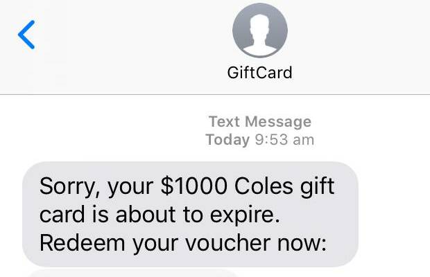 LOOK OUT: An example of scam text messages being distributed.