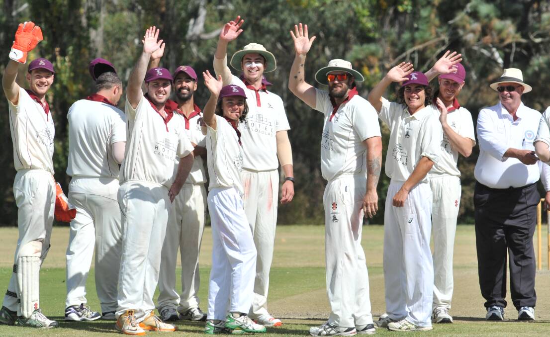 HEY THERE: Cavaliers first grade players say hello during a recent Orange District Cricket Association match at Sir Jack Brabham Park. Photo: JUDE KEOGH