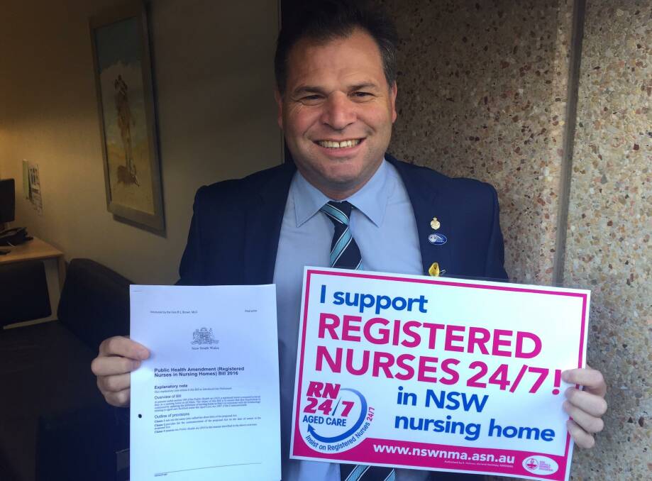 HONOUR IN DEFEAT: Member for Orange Phil Donato introduced the Registered Nurses in Nursing Homes Bill 2016 last week. Photo: CONTRIBUTED