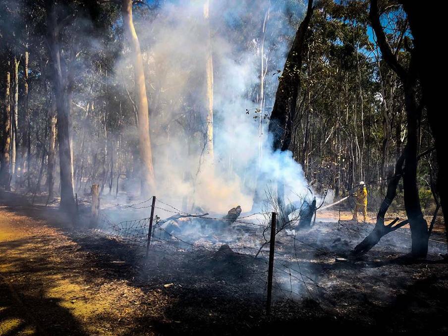 HARD AT WORK: The fire that burnt near the Mitchell Highway. Photo: EGLINTON RFS/FACEBOOK