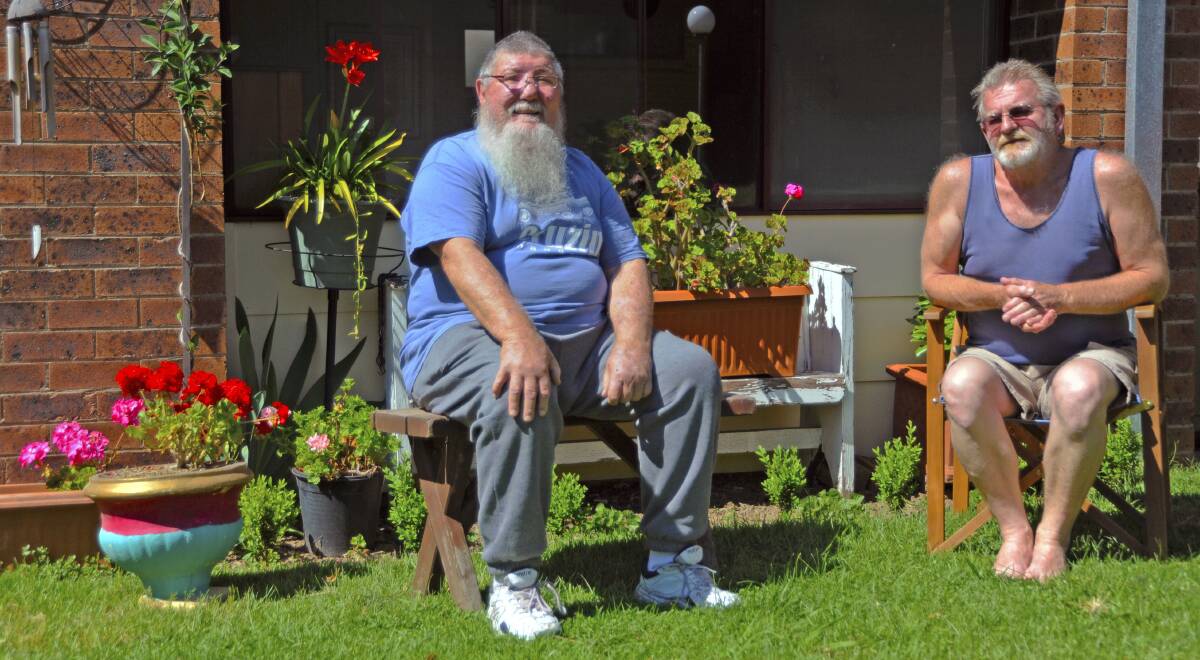 HOMES ON THE LINE: Residents of Millthorpe Inala units Ray Crossley and Tony Hunt. Photo: PIP FROGLEY