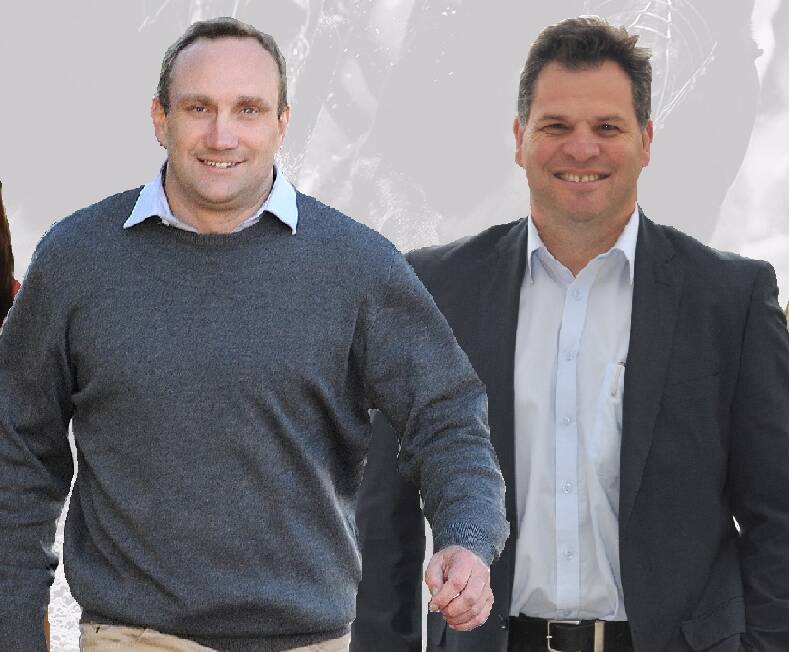 TWO-HORSE RACE: Nationals candidate Scott Barrett and Shooters, Fishers and Farmers Party candidate Philip Donato.