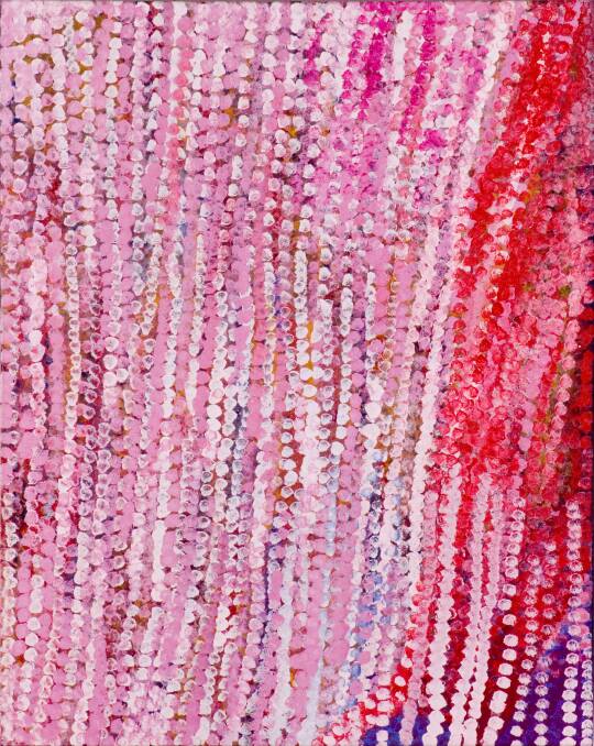 STRIKING COLOURS: Emily Kame Kngwarreye's untitled work from 1994 from the Chroma Collection, which is exhibited at Orange Regional Gallery. Photo: SUBMITTED