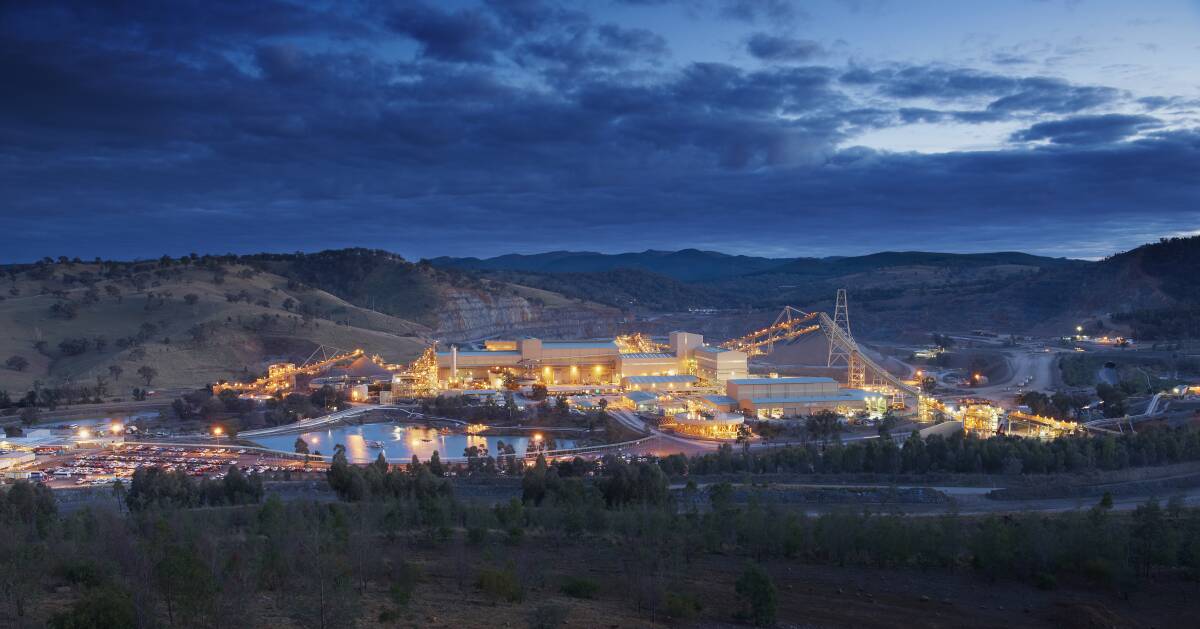 ALL LIT UP: The processing plant at Newcrest Mining's Cadia facility.