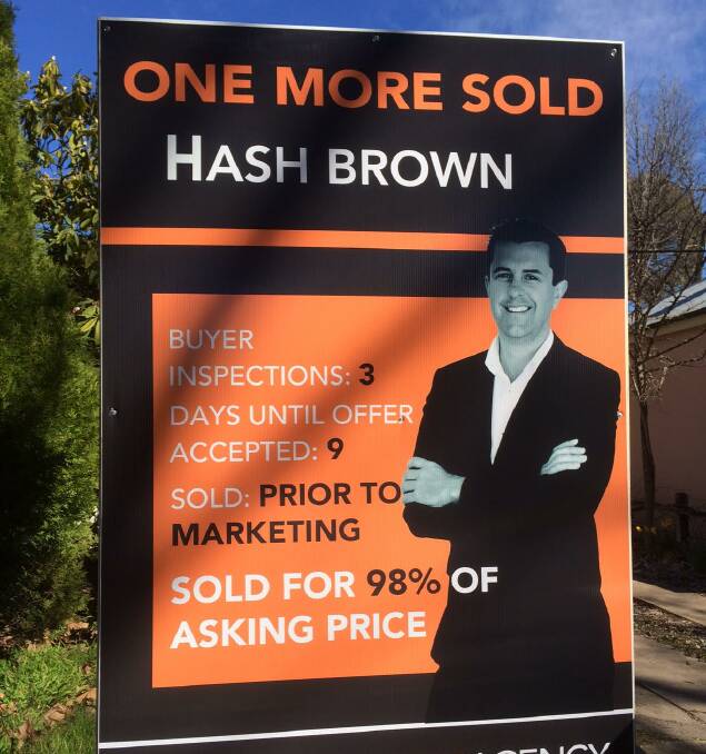 FIRST VICTIM: Orange councillor Ash Brown had his signs altered in August. 