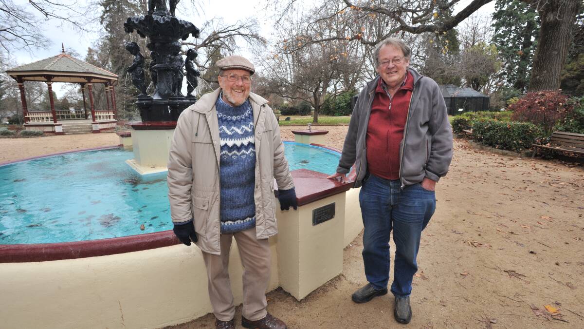 TOWN TREASURE: Orange and District Historical Society members Euan Greer and Ross Maroney. Photo: JUDE KEOGH 0628jkpark3