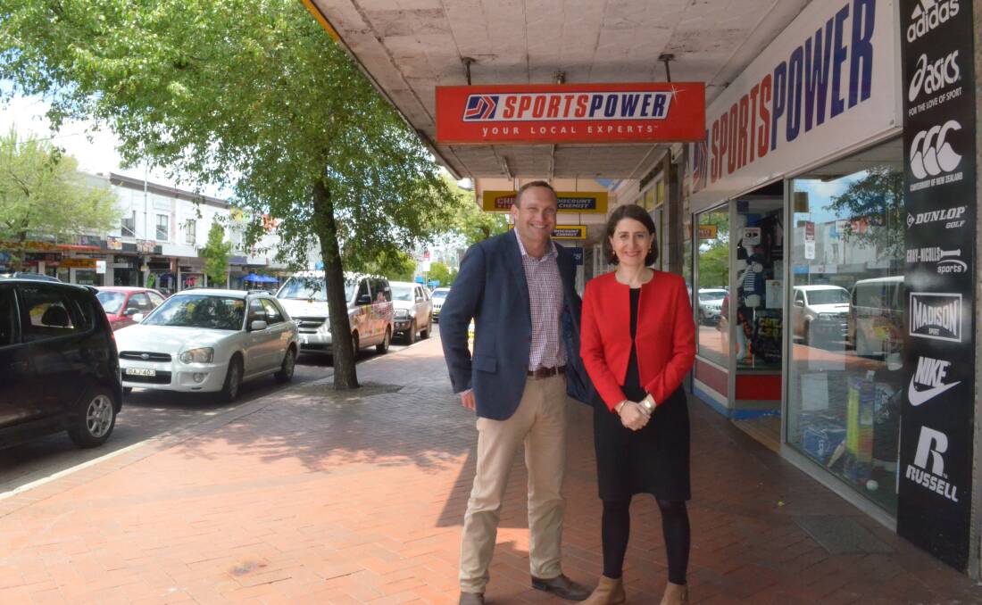 JOBS CONFIDENCE: Nationals candidate for Orange Scott Barrett and NSW Treasurer Gladys Berejiklian. Photo: DANIELLE CETINSKI 1028dcgladys1