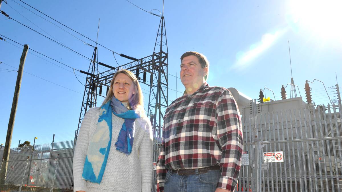 SURGING AHEAD: Infigen Energy's Megan Richardson and Jonathan Upson. Photo: JUDE KEOGH 0629jkpower1