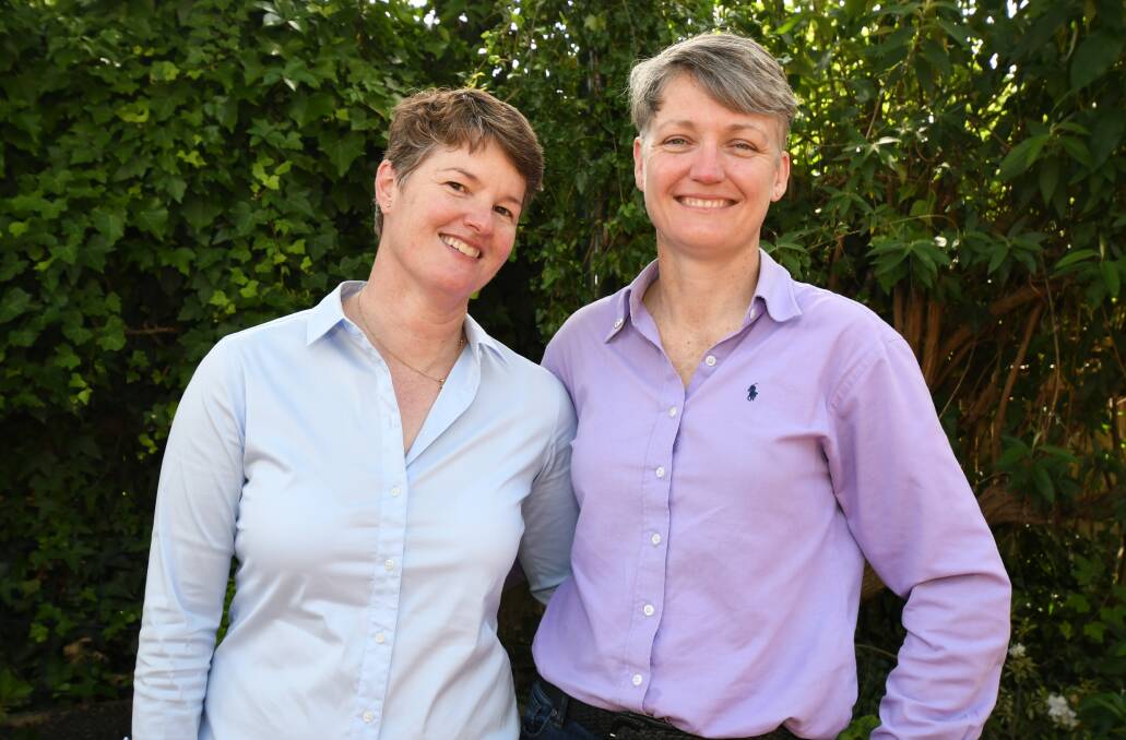 EQUAL RIGHTS: Heather Cameron and partner Joanne McRae are celebrating the same sex marriage survey result. Photo: JUDE KEOGH 1115jkmarriage6