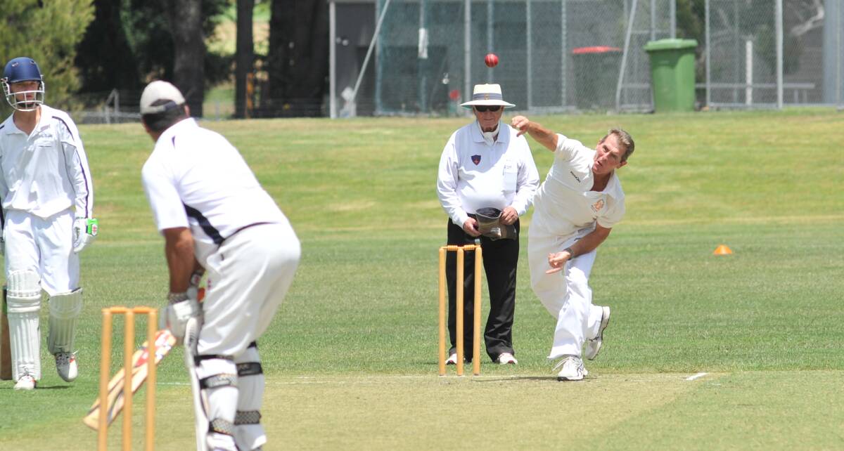 ACTION: Aaron Trefrey took 1-35 for Gladstone in the second grade clash. Photo: JUDE KEOGH