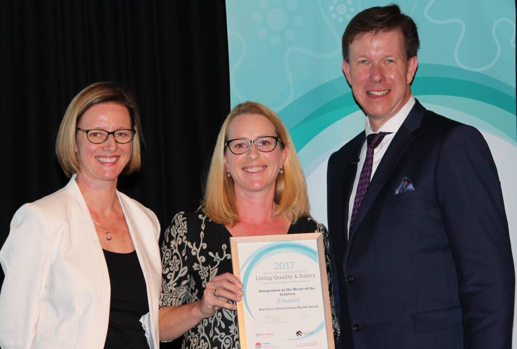 WINNERS:  Jane De Bruyn, Kath Mcmaster and Richard Cheney won the transforming health category with their project to assist the cardiology department.
