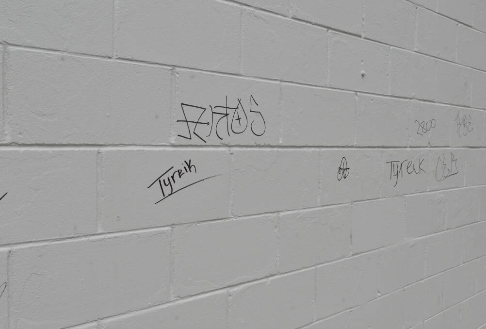VANDALISM: Tags graffitied on the wall of Post Office Lane last week.