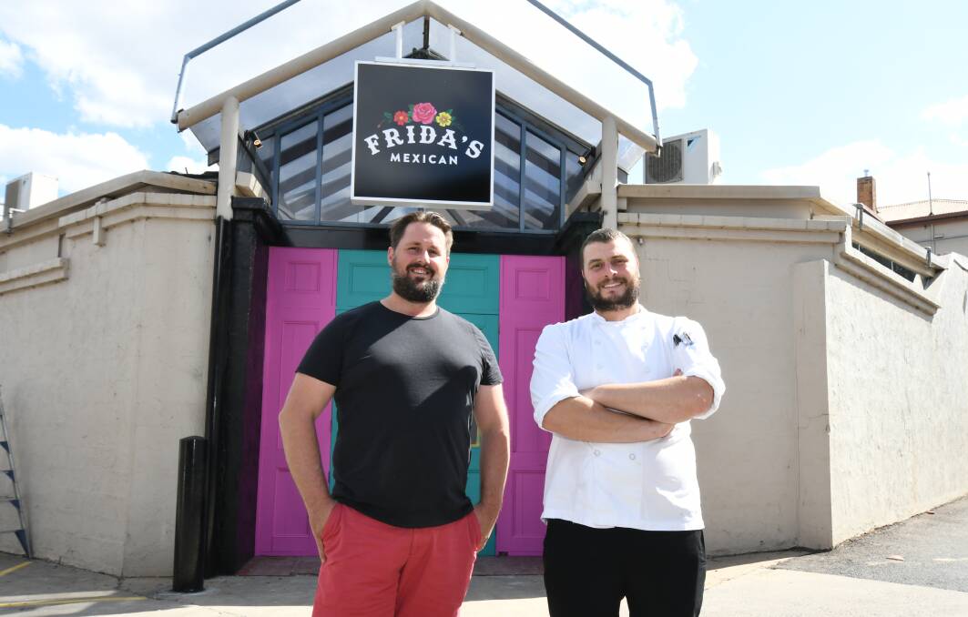 BURRITOS AND BEER: Nick Bacon and Hugh Mawter are getting ready to open Frida's Mexican in Orange in the next few weeks. Photo: JUDE KEOGH 0316jkfrida1