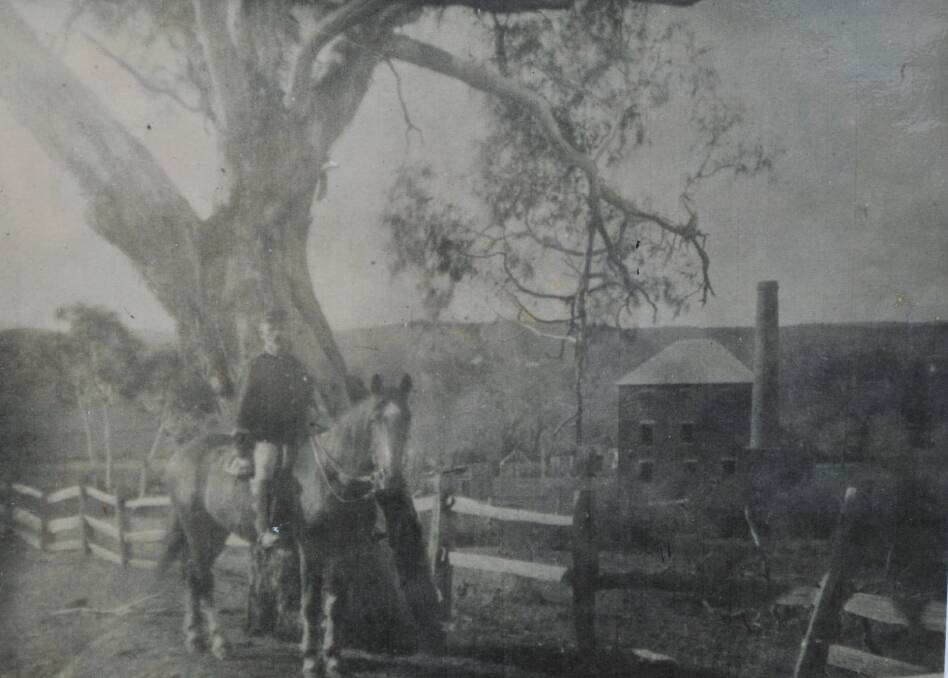 HISTORY: Meat Inspector Sutton on his horse outside the mill and house at Narrambla near the monument site in about the 1860s-1870s. Photo: Supplied