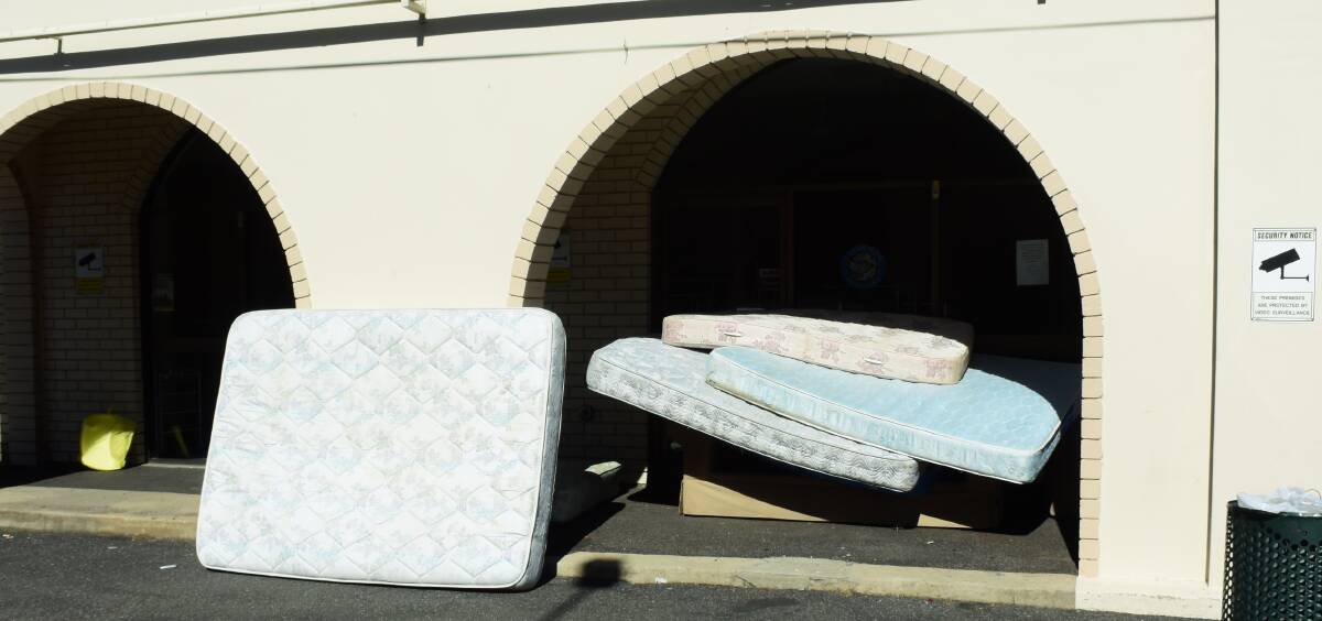 WASTE: Mattresses and a couch were dumped at the McNamara Street site.