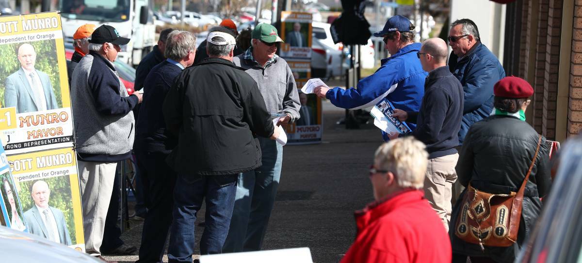 BUSY TIME: Crowds at the Orange pre-poll booth in 2017.