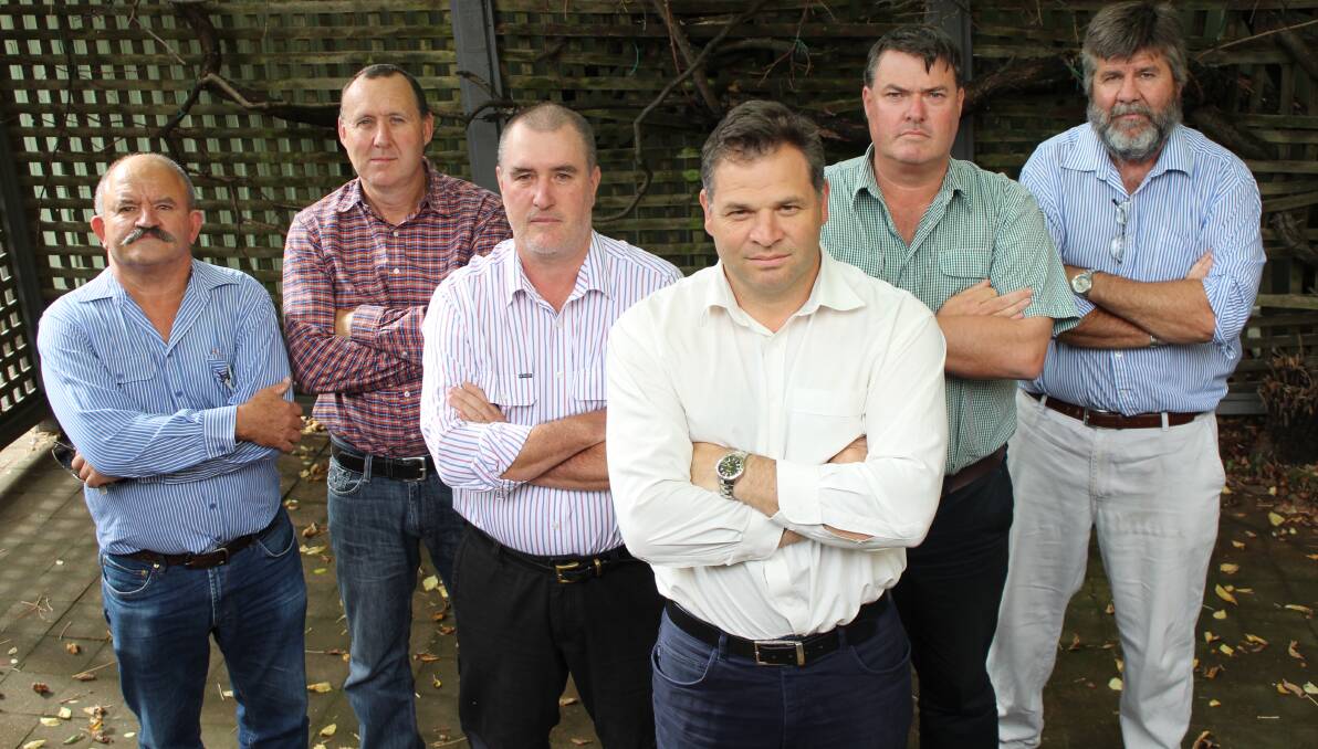 WE MEAN BUSINESS: Orange MP Phil Donato (front) with surveyors Mark Buttsworth, Craig Jaques, Tom Casey, Andrew Usher, and Dan Kennedy.