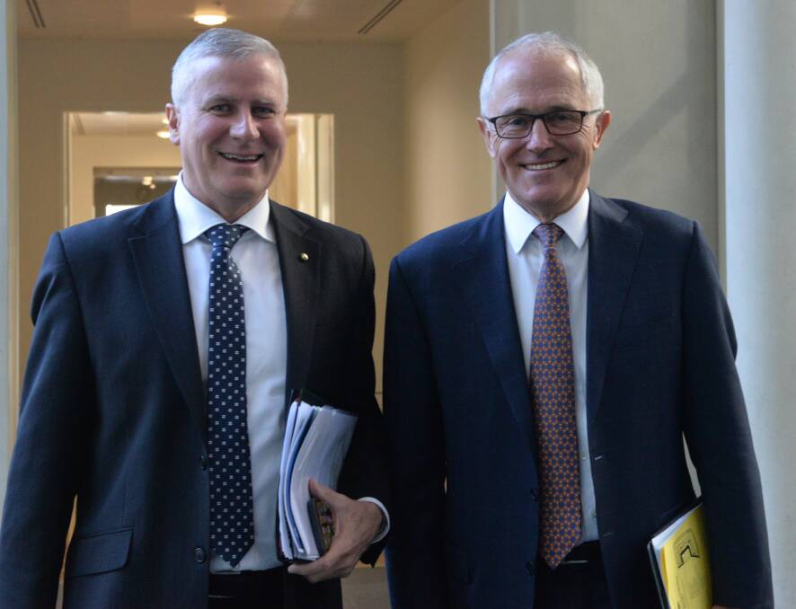NEW TEAM: Deputy Prime Minister Michael McCormack with Prime Minister Malcolm Turnbull.