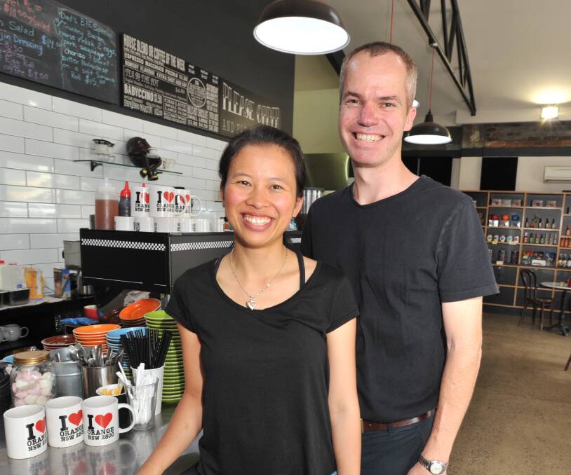 LIVING THE DREAM: Ruby and Nick Gleeson left Sydney in 2015 and now run their own cafe and food store, Factory Espresso, in Orange. Photo: JUDE KEOGH 