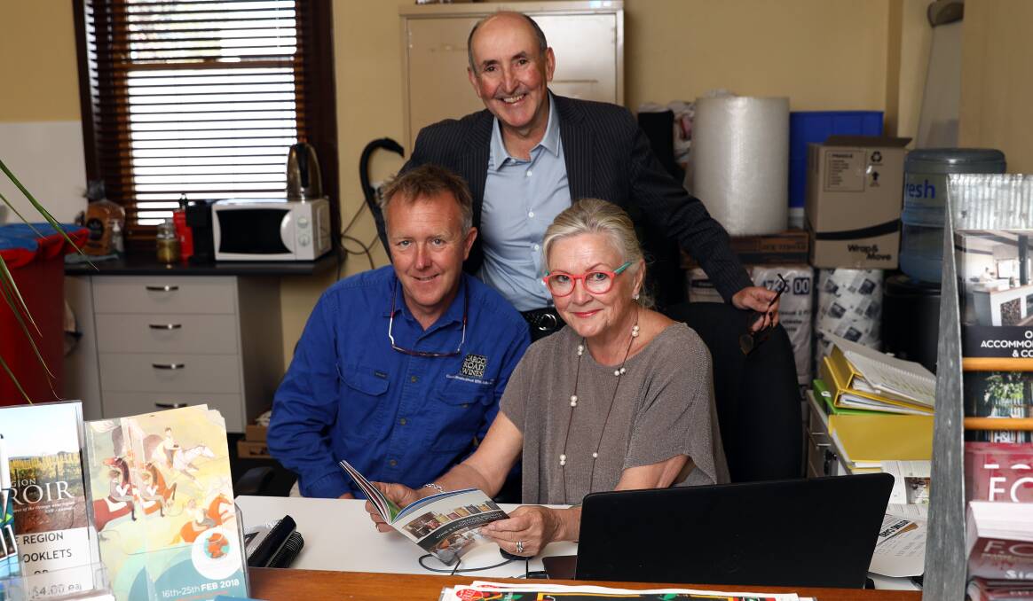 ON TRACK: Food Week president James Sweetapple, interim executive officer Justin Byrne and volunteer co-ordinator Janette Davie at the new offices. Photo: ANDREW MURRAY 