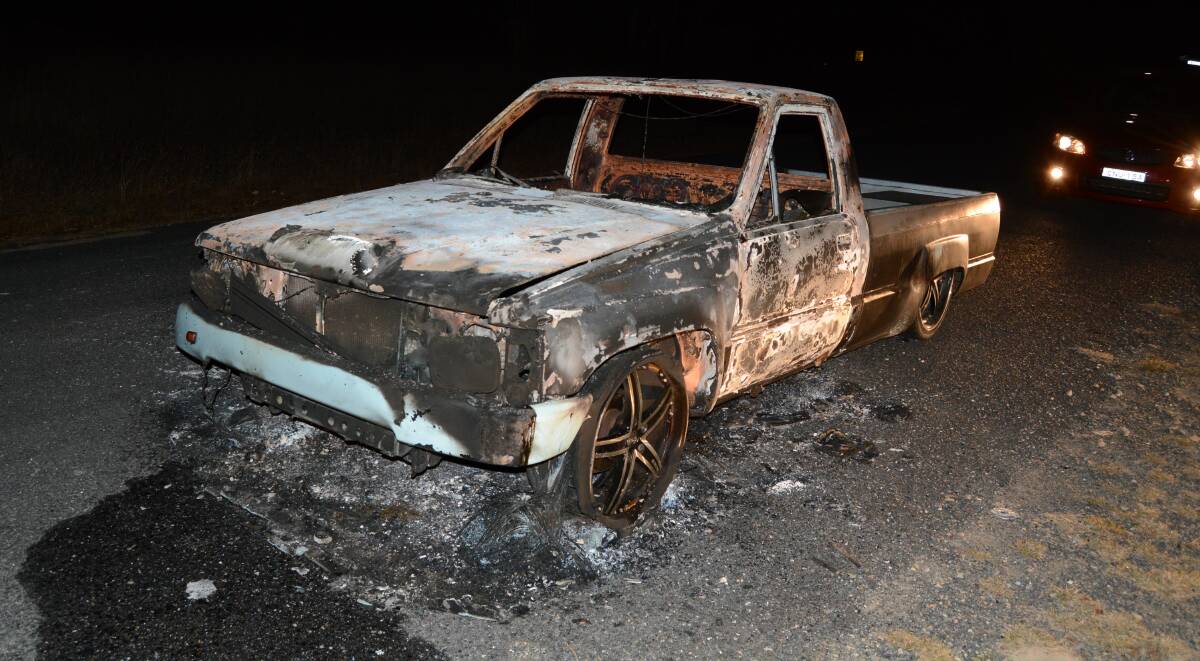 Austin Cook's prized ute after the damage was done