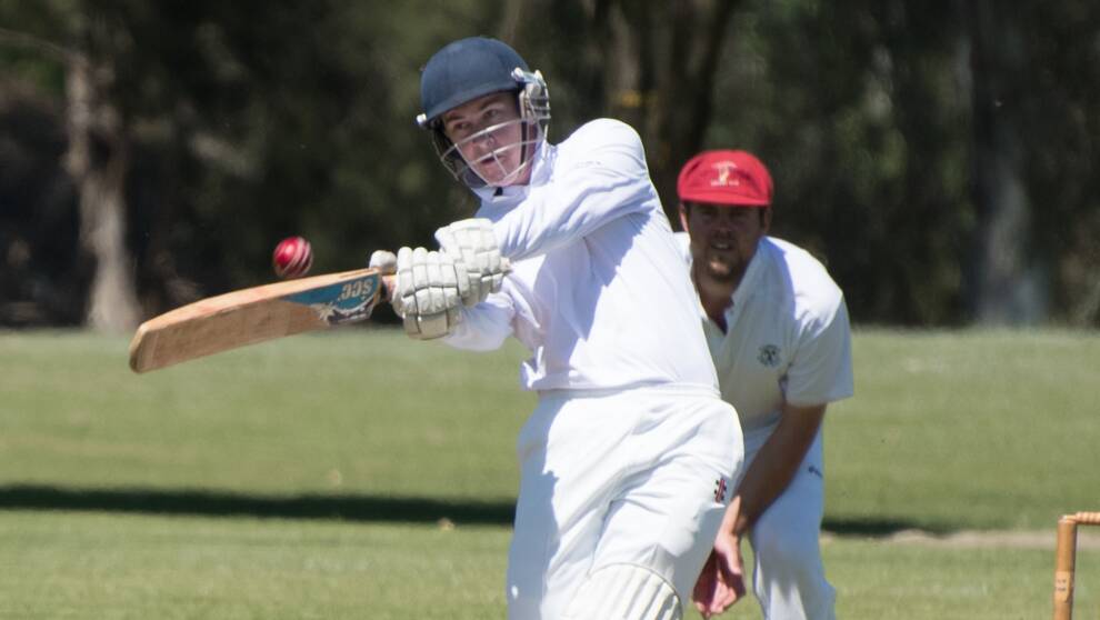 HITTING OUT: Cowra's Conor Crook looks to go long for Cowra. The young-gun is a key top order wicket for the visitors. Photo: COWRA GUARDIAN