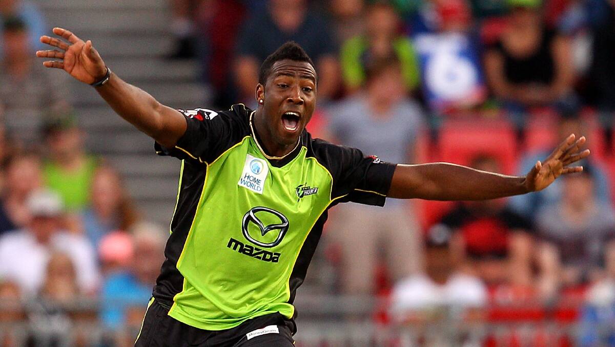 DRE RUSS: Sydney Thunder star Andre Russell will play at Wade Park next month. Photo: GETTY