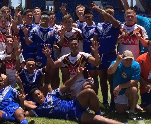HOW GOOD IS THIS: CYMS junior Tyrone Harrison post match in Samoa.