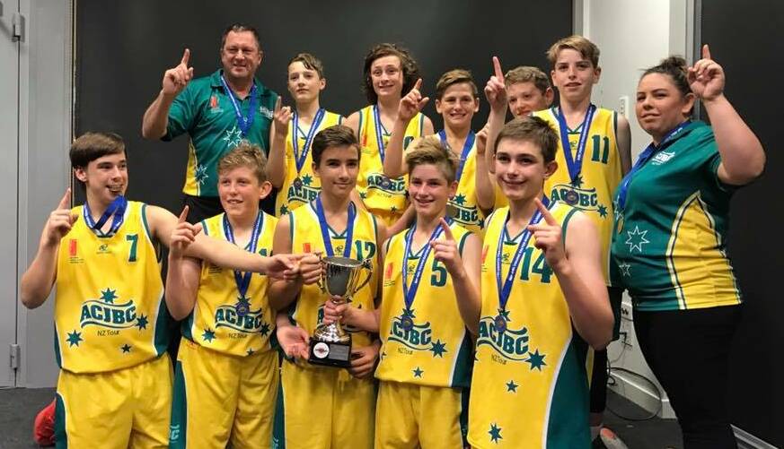 CHAMPIONS: Grant Cole (back, left) and his Australian Country Cup under 15s boys' side won the Mel Young Easter Classic in New Zealand. Photo: FACEBOOK